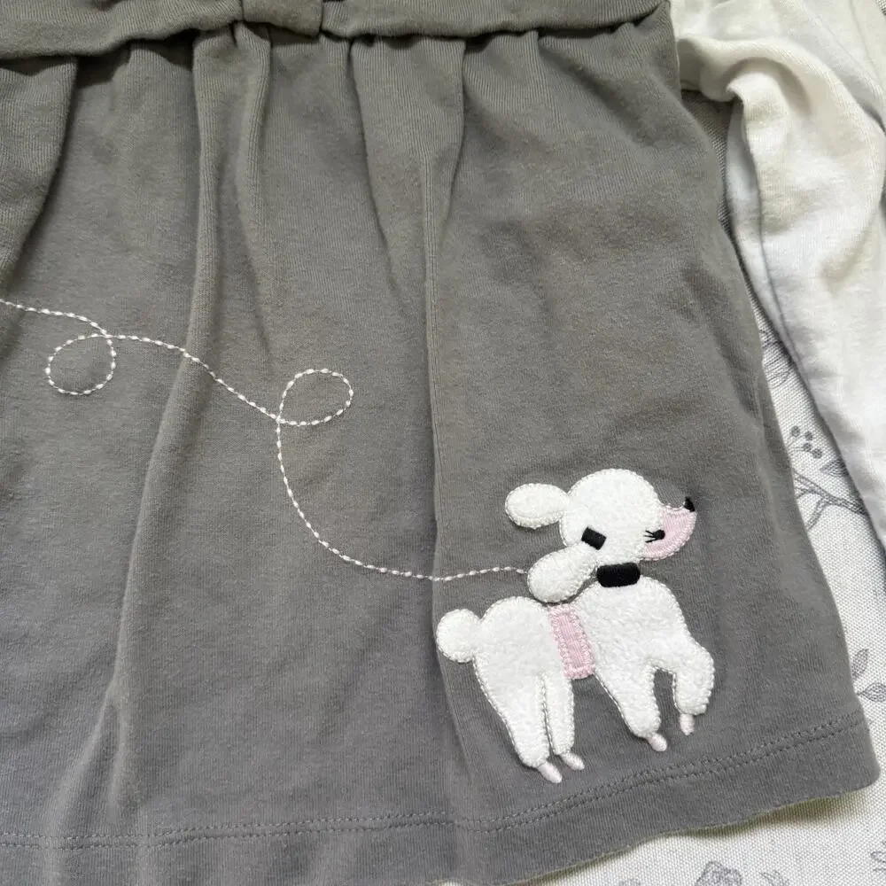 Gymboree Tres Chic Poodle Top Girl's Size 4T Velour Swing Shirt Layered 2010